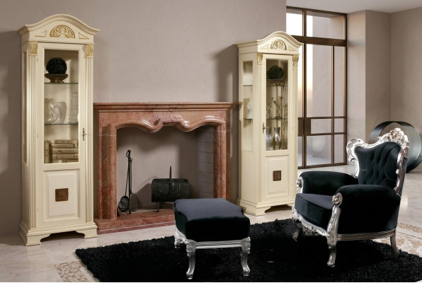 Vitrina noble estilo antiguo armario escaparate sala de estar vidrio nuevo madera maciza