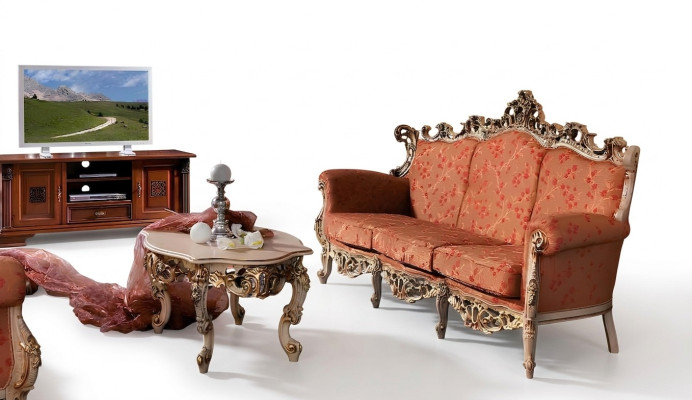 Diseñador 321 Juego de sofás de 1 asiento Tapizado Muebles italianos Sofá de madera maciza