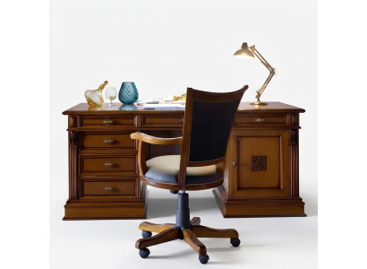 Conjunto de lujo de oficina Washington Muebles de oficina italianos 3 piezas Barroco Rococó Madera maciza