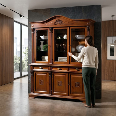 Aparador Armario de pared de madera Buffet Vitrina Armario Armarios de comedor