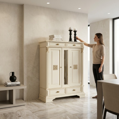Cómoda Aparador Armario Cómoda Perchero Muebles italianos Estilo antiguo Madera