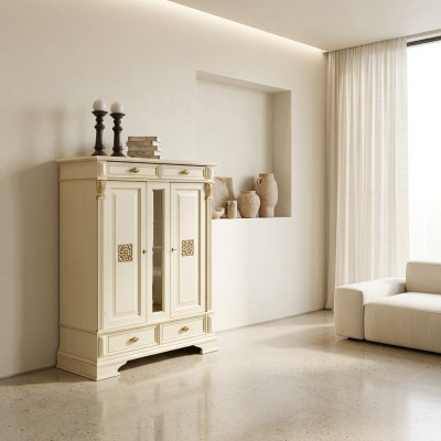 Cómoda Aparador Armario Cómoda Perchero Muebles italianos Estilo antiguo Madera