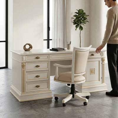 Mesa de escritorio de lujo Oficina Oficina Estilo antiguo Rococó Barroco Escritorios Nuevos