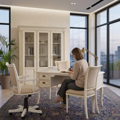 Escritorio de oficina + silla Escritorios Mesa de madera Silla 2 piezas Set Italia