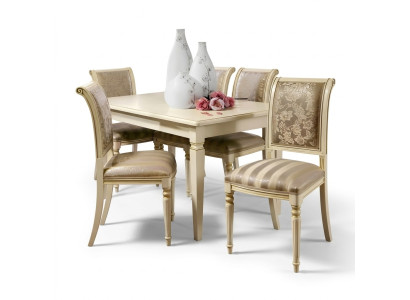 Mesa de comedor + 4 sillas, conjunto de comedor de madera maciza de 5 piezas.