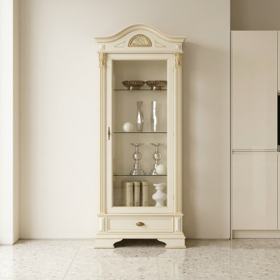 Vitrina de esquina de cristal armario sala de estar escaparate 1 puerta vitrinas barroco rococó nuevo