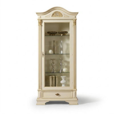 Vitrina de esquina de cristal armario sala de estar escaparate 1 puerta vitrinas barroco rococó nuevo