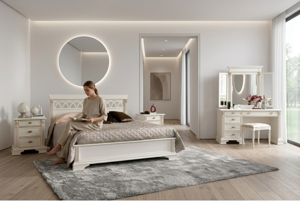 Cama doble Cama de matrimonio Diseño de lujo Camas Decoración Barroco Rococó Estilo antiguo