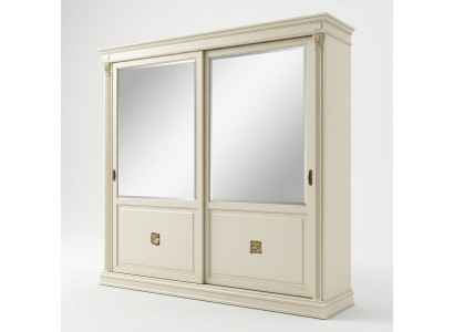 Noble armario de diseño de lujo con puertas correderas, armarios de dormitorio de madera maciza nuevos.