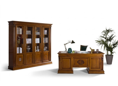 Escritorio Mesa de oficina Mesas de madera noble de estilo barroco rococó antiguo de 185x90 cm.