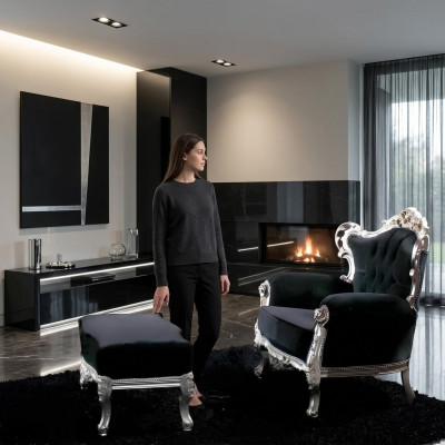 Elegante silla sofá sofá tapizada sillón de televisión barroco rococó lujo.