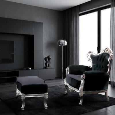 Elegante silla sofá sofá tapizada sillón de televisión barroco rococó lujo.