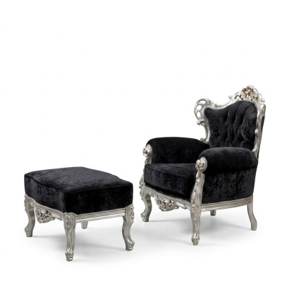Elegante silla sofá sofá tapizada sillón de televisión barroco rococó lujo.