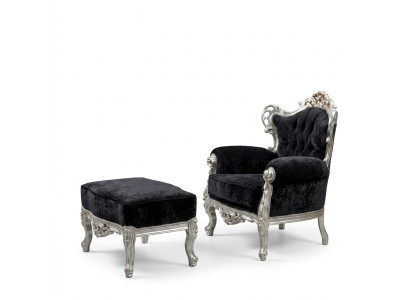 Elegante silla sofá sofá tapizada sillón de televisión barroco rococó lujo.