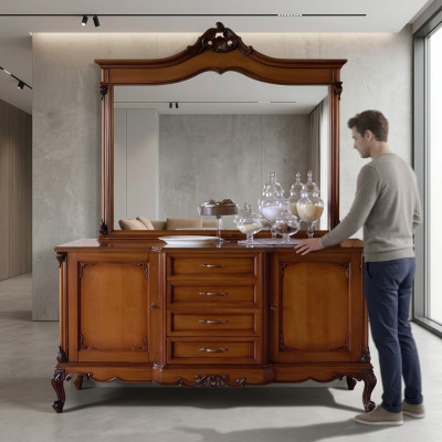 Cómoda aparador cómodas aparador sala de estar barroco aparador xxl diseño madera maciza