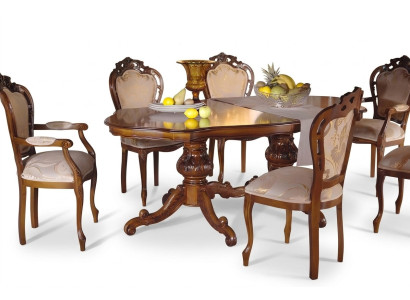 Mesa de comedor con 6 sillas conjunto de comedor de madera maciza de 7 piezas nuevo.
