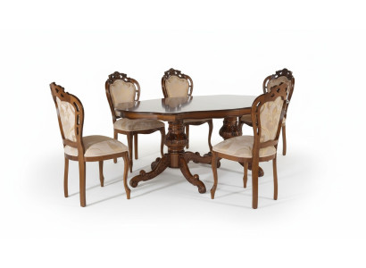 Clásica mesa de lujo en madera, mesas barrocas, decoración rococó estilo antiguo comedor y sala de estar.