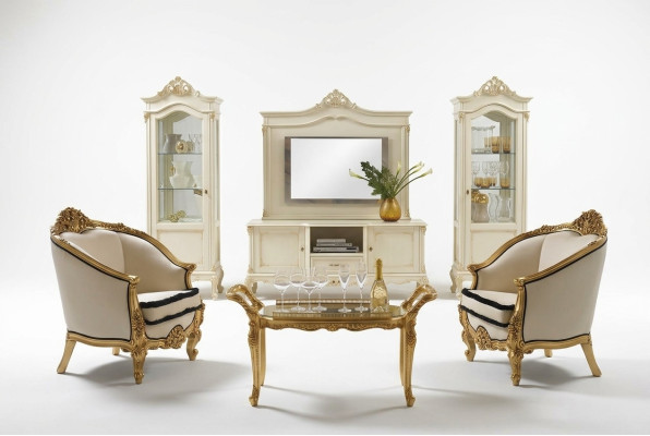 Clásico sillón individual Barroco Rococó italiano Muebles tapizados de una plaza