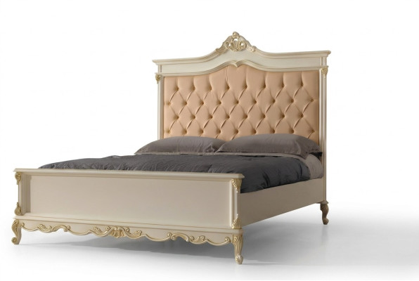 Cama diseño Chesterfield de lujo camas de hotel de madera maciza 180x200 dormitorio cama italia muebles