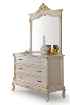 Dormitorio cómoda armario Clásico aparador con espejo Muebles de estilo elegante