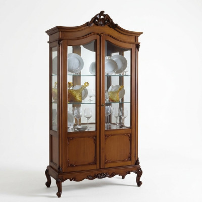 Vitrina noble de estilo antiguo barroco rococó clásico de salón con armario de vidrio