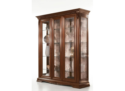 Vitrina Vitrinas Armario de cristal Estantería del salón Barroco Rococó Madera real