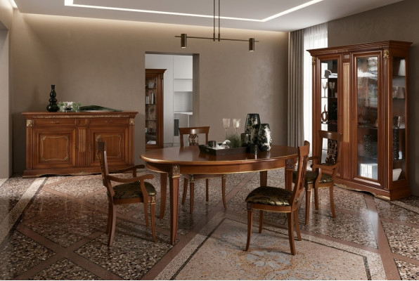 Mesa de comedor Grupo de mesas Comedor Sala de estar Madera Barroco Rococó Italia Muebles