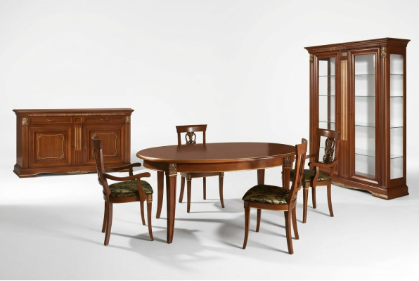 Mesa de comedor Grupo de mesas Comedor Sala de estar Madera Barroco Rococó Italia Muebles