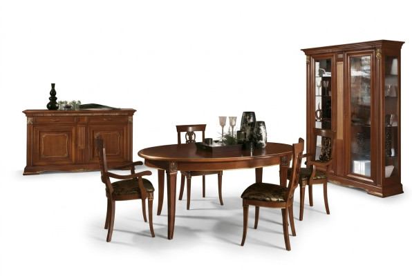 Mesa de comedor Conjunto de diseño de mesas + 4 sillas de madera maciza Set completo de sala de estar