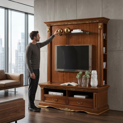 Mueble bufé de diseño de lujo, cómoda, aparador, mueble de pared para televisión, armario, muebles de sala de estar de madera maciza