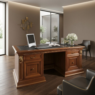 Escritorio Oficina Mesa Clásica Diseñador Oficina Mesas Barroco Rococó Madera maciza