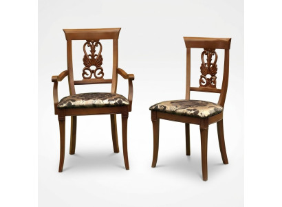 Silla Marrón Diseño Sala de estar Madera Sillas de comedor Tapizadas con reposabrazos
