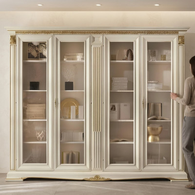 Mueble de oficina Librería Archivador de lujo Muebles italianos Antiguo Armario de madera maciza