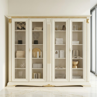 Mueble de oficina Librería Archivador de lujo Muebles italianos Antiguo Armario de madera maciza