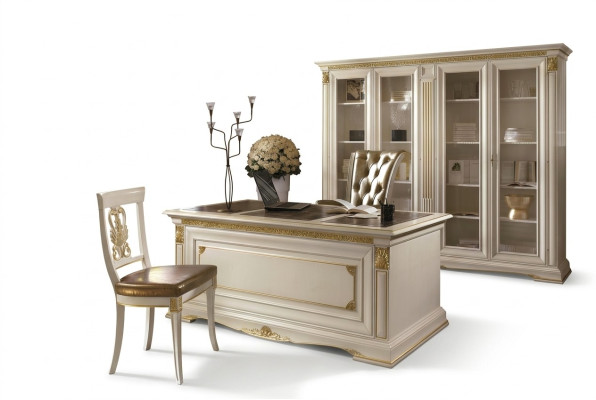 Escritorio Oficina Mesa Mesa de madera maciza de alta calidad Estilo barroco rococó antiguo 186x91cm Nuevo