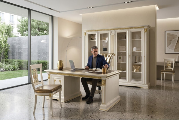 Sala de trabajo muebles de oficina Mesa Armario Silla Conjunto de 3 piezas de madera maciza
