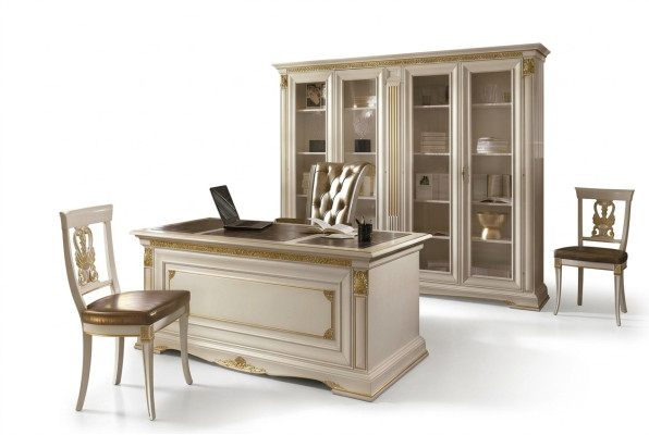 Sala de trabajo muebles de oficina Mesa Armario Silla Conjunto de 3 piezas de madera maciza