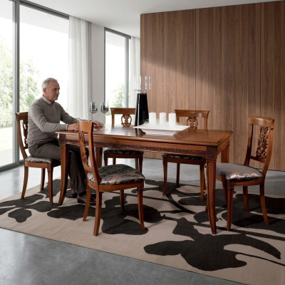 Mesa de comedor Grupo de mesas Comedor Sala de estar Madera Rococó Barroco Italia Muebles.