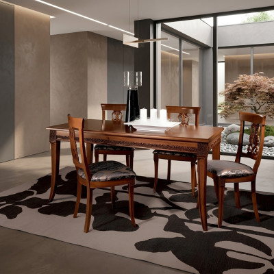 Mesa de comedor Grupo de mesas Comedor Sala de estar Madera Rococó Barroco Italia Muebles.