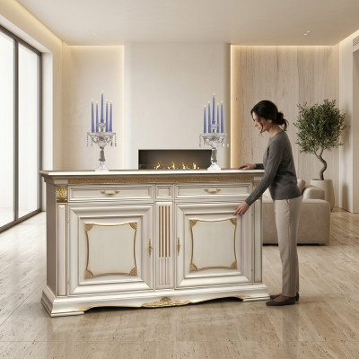 Cómoda Armario Armario de lujo Estante Consola Muebles de Italia Madera maciza Cómodas Nuevas