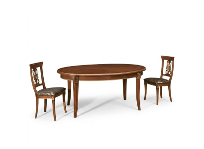 Mesa de comedor Mesa de madera Lujo Mesas Barroco Rococó Comedor Estilo antiguo Muebles de Italia