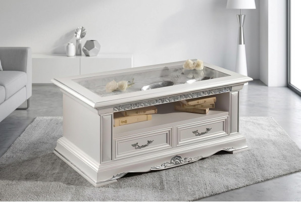 Diseño antiguo Mesa de centro clásica Mesa auxiliar Sofá Mesa de salón Mesas