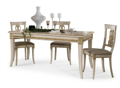 Mesa de comedor clásica de madera maciza con juego de comedor + conjunto de 4 sillas estilo barroco.