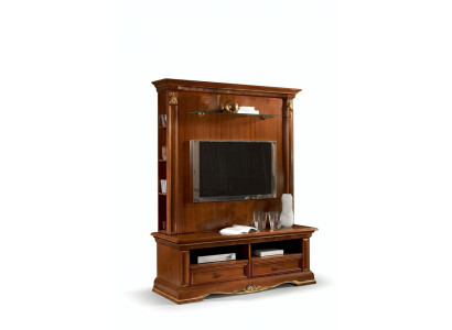 Mueble de televisión Mueble de pared Mueble de salón Mueble de TV en madera maciza Estilo rústico en madera maciza