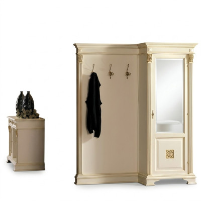 Conjunto de guardarropa con espejo, estante de pared, gancho, armario, perchero para ropa, recibidor.