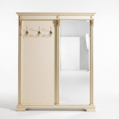 Garderobe Espejo Perchero blanco Panel de perchero Vestíbulo Italia