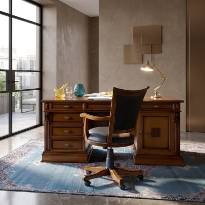 Montaje del estudio de oficina Muebles para oficina Mesa Silla Conjunto de 2 piezas Estilo barroco