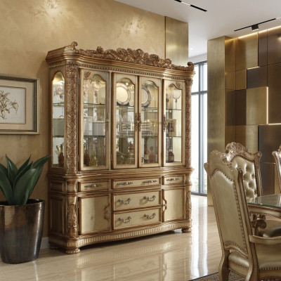 Lujo escaparate vitrina armario de vidrio antiguo estilo barroco rococó
