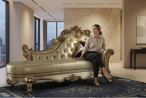 Chaise longue, tumbona, sillón relax, sofá cama, tumbona de confort, decoración, lujo, barroco.