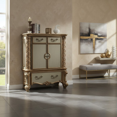 Buffet cómoda cómodas gabinete barroco rococó aparador consola oro madera nuevo